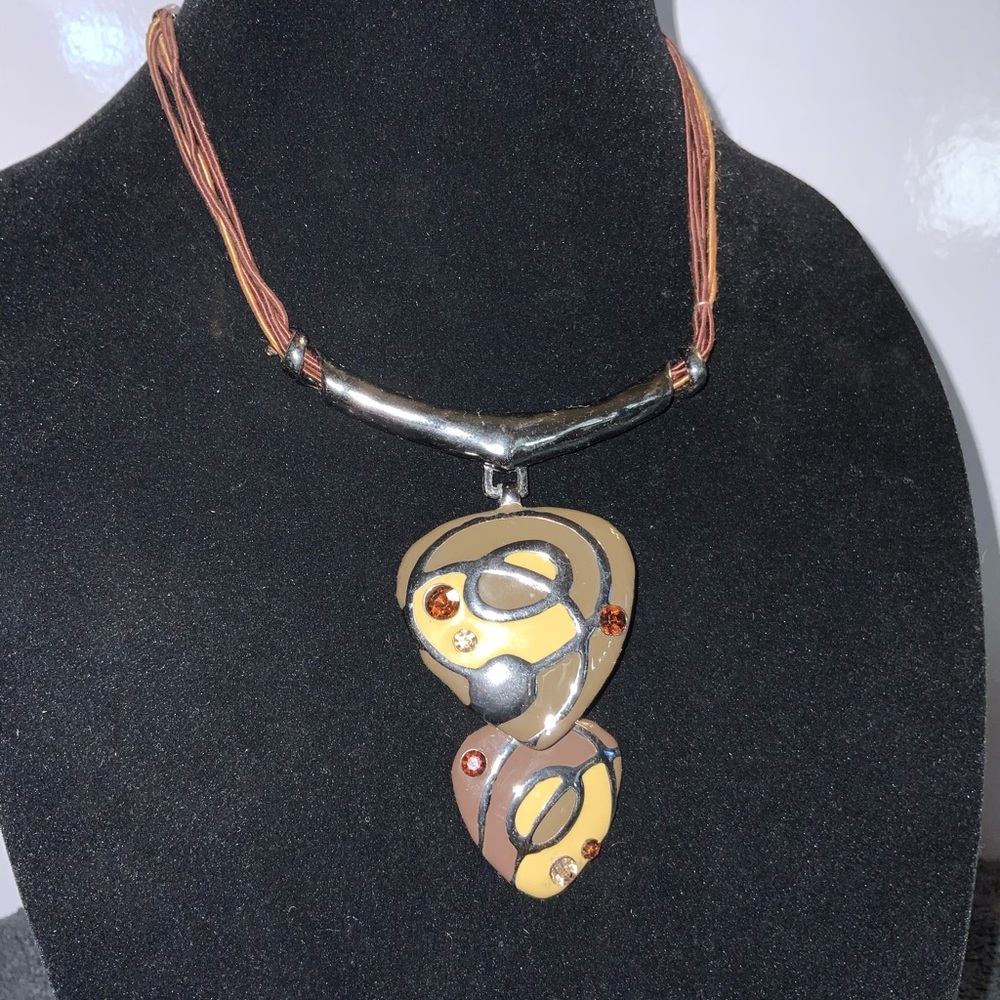 Double Triangular Bend Necklace - image 1